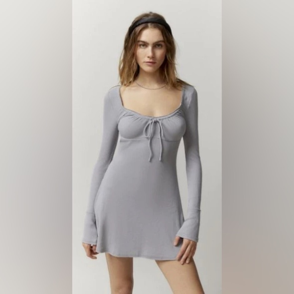 Urban Outfitters Gray Long Sleeve Dress